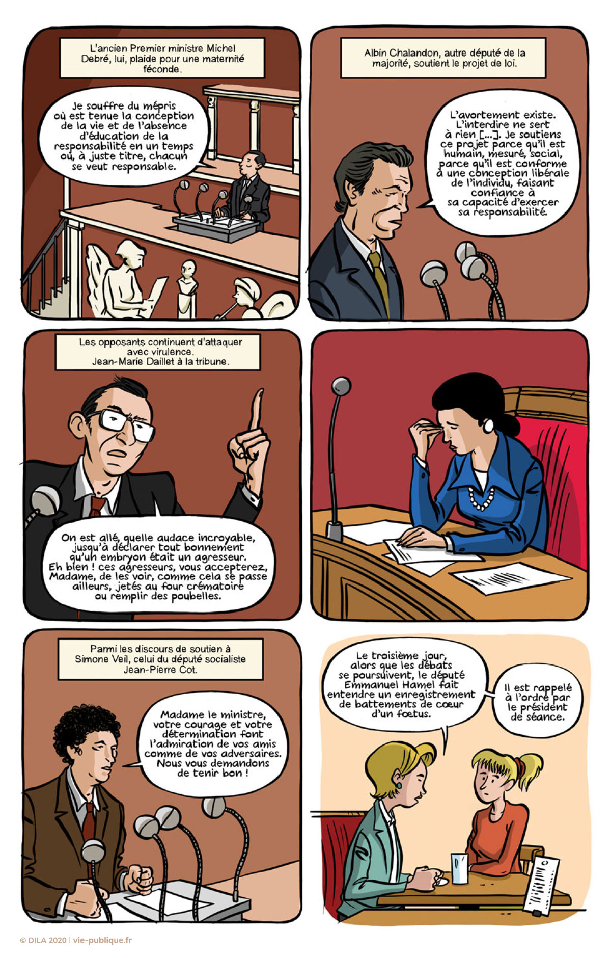 Planche 2 de la BD Simone Veil : la loi sur l'avortement. Épisode 2
