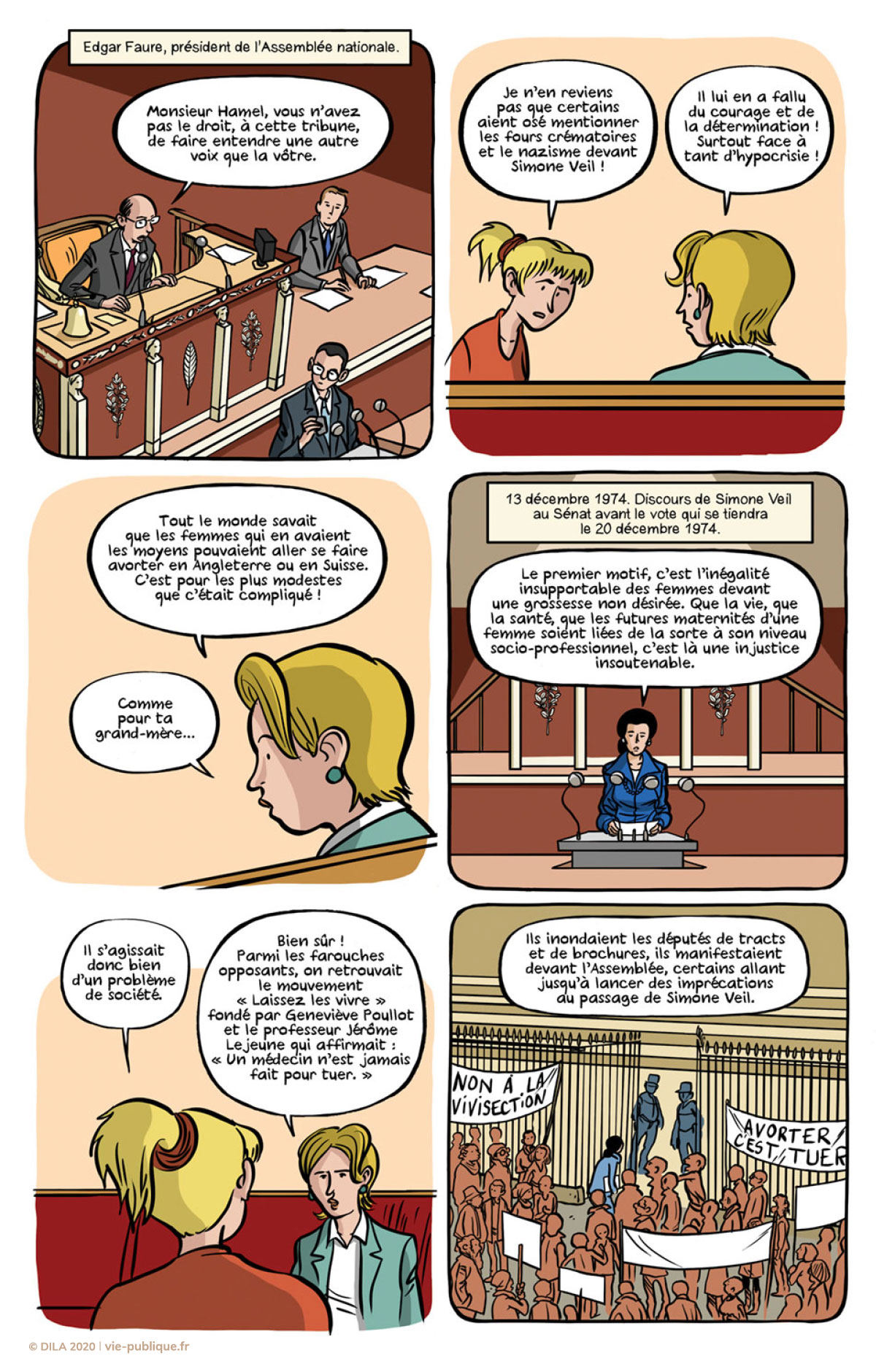 Planche 3 de la BD Simone Veil : la loi sur l'avortement. Épisode 2