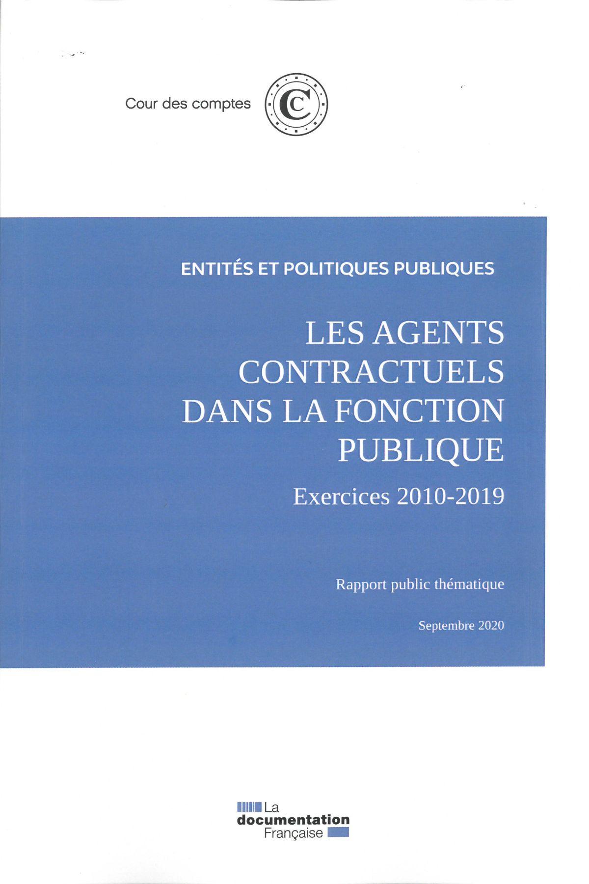 Les agents contractuels dans la fonction publique - Exercices 2010-2019 - Rapport public thématique 